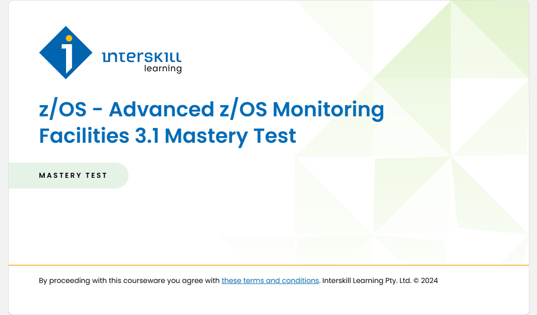 z/OS - Advanced z/OS Monitoring Facilities 3.1 總測驗 screenshot