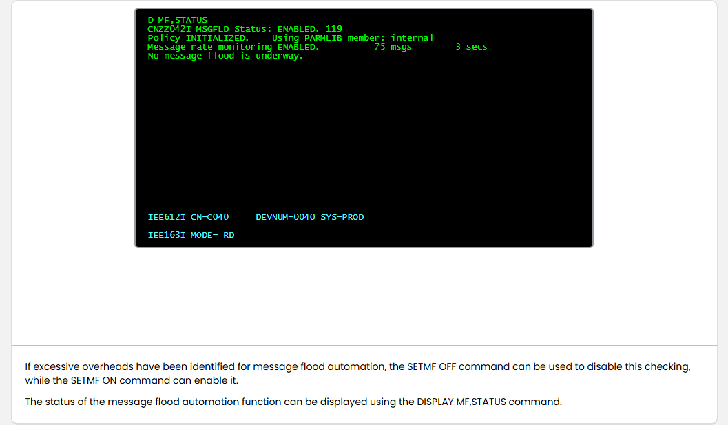 MPF 與訊息抑制 - 啟用與停用 Message Flood Automation screenshot