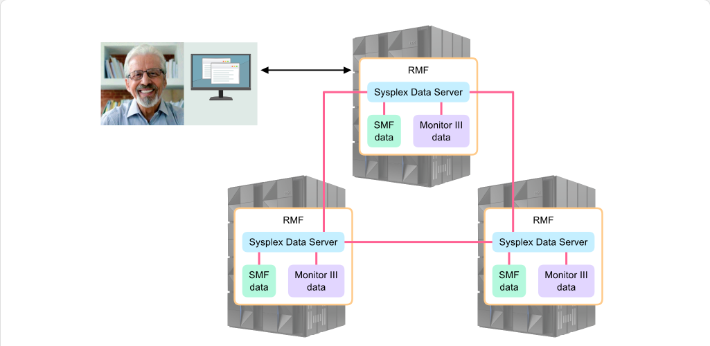 使用進階監控設施 - RMF Sysplex Data Server screenshot